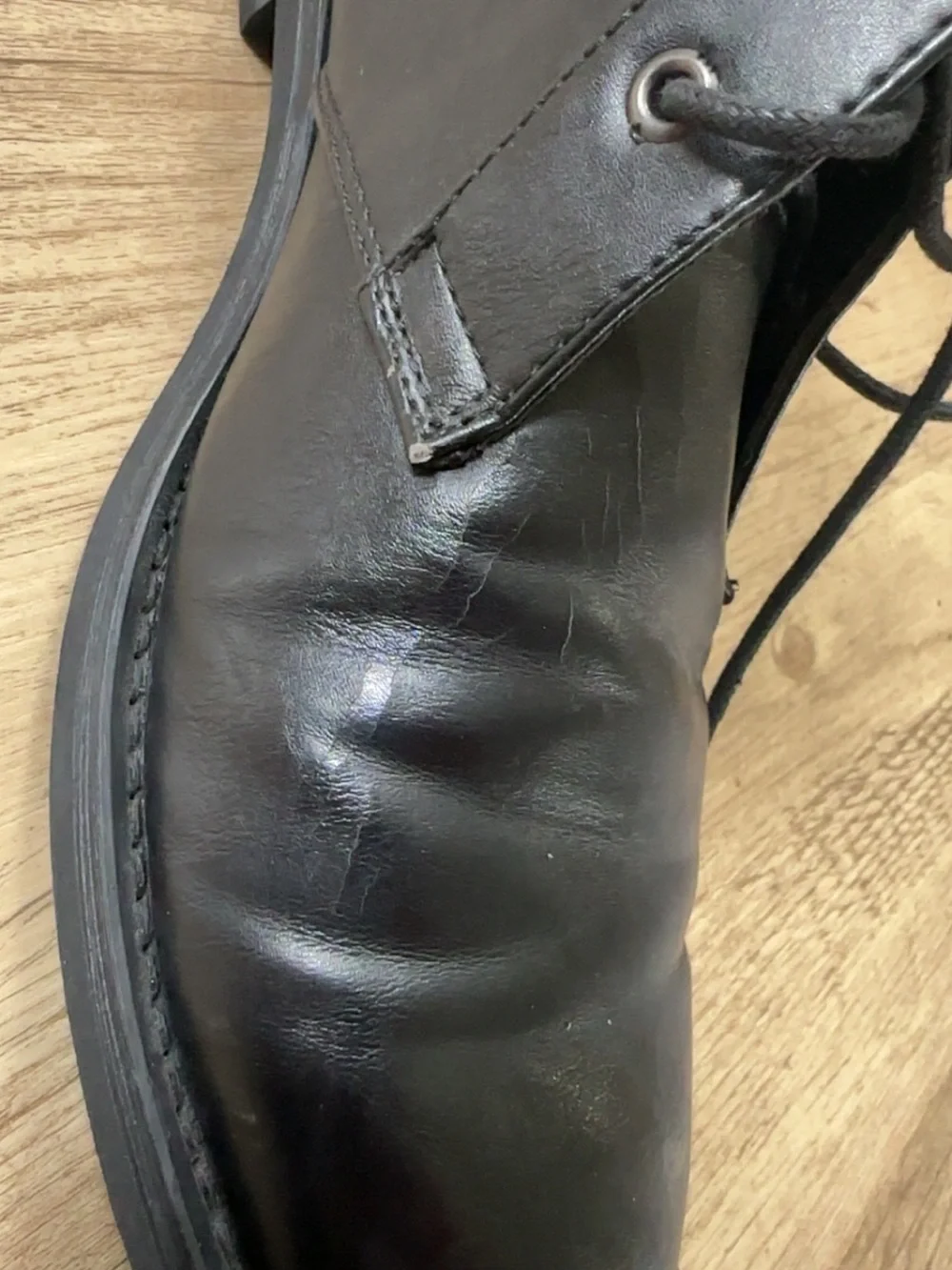 Marc Anthony Black Leather Chukka Boots - Lace-Up